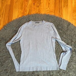 Maya Light Blue 100% Merino Wool Long Sleeve Sweater Size L